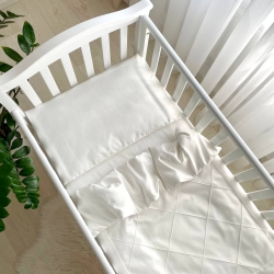 Set lenjerie de schimb pentru patut bebe 3 piese Velvet milky
